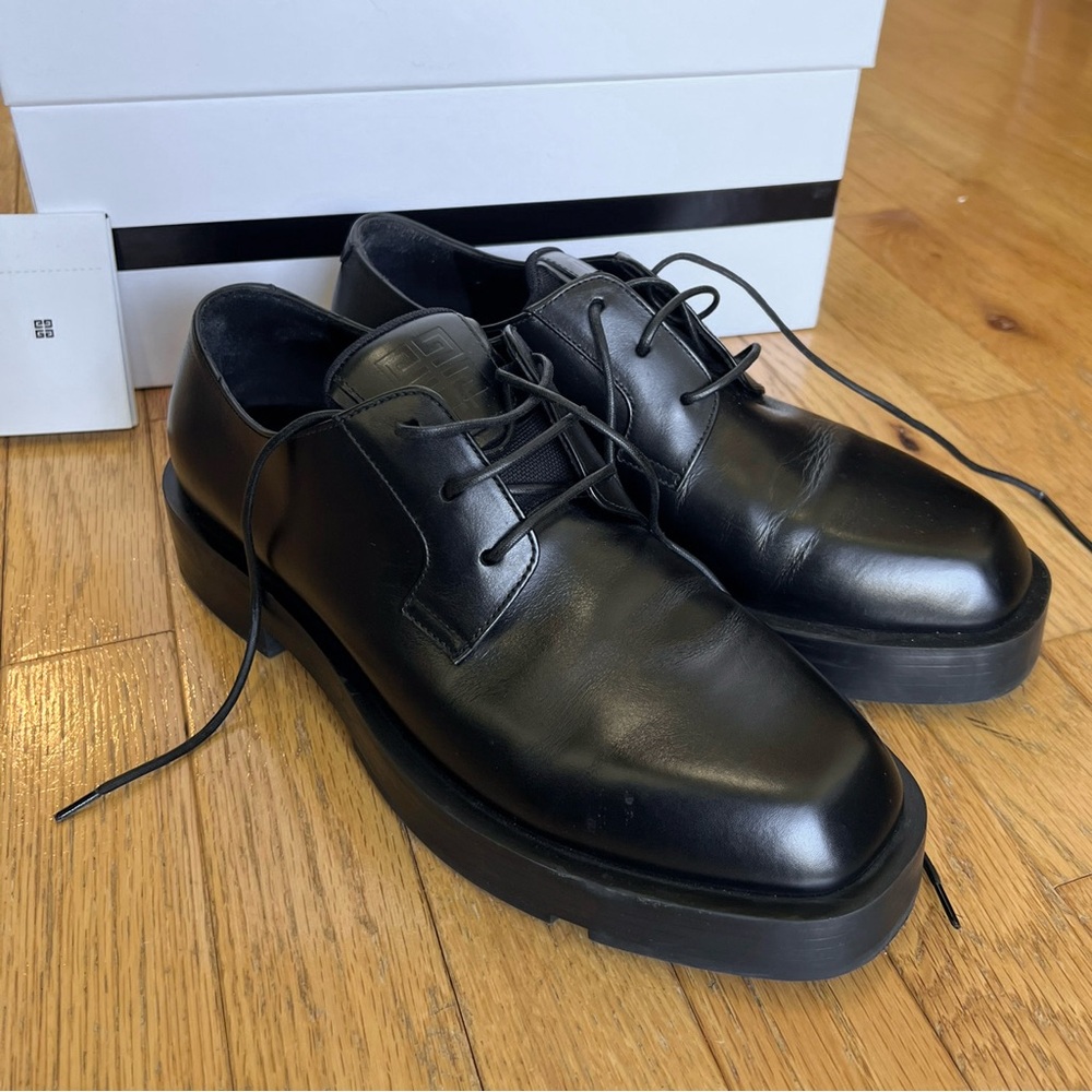 Givenchy Black Squared Lace-Up Derbys